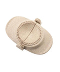 Hassle Free Wheat Straw Dumpling Press Three Sizes Foldable Kitchen Gadget For Quick Homemade Ravioli showing top view with circular mold.