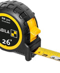 Pocket Tape Measure With Double Sided Inches And Centimeters, 26 Feet, Shock Resistant ABS Case, Soft Grip Handle, Easy Brake Button