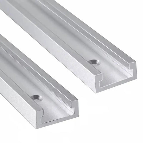 Pro Grade Aluminum T Track Slot Miter Jig For Woodworking Telescopic T Slot Rail with silver finish and slot details visible