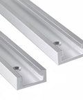 Close-up of T Slot Track Jig Fixture For Woodworking Aluminum Miter Track Rail With Telescopic Positioning.