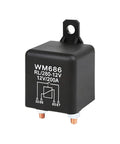 Straight Up Heavy Duty Car Starter Relay 200 Amp 12 Volt 4 Pin SPST Switch black nylon housing compact size for vehicles.