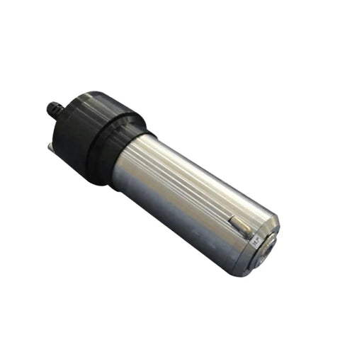 Shop Ready Heavy Duty 1.5KW Water Cooled Spindle Motor With Plug And Play Iso20 Atc Automatic Tool Change For Cnc Milling Machines And Serious Metal Cutting 220V 30000Rpm side view of spindle motor with black and silver body