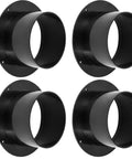 4-Inch ABS Duct Connector Kit, Straight Plastic Pipe Connector With Pipe Flange For Heating Cooling Ventilation HVAC Systems, Black, 4 Pack