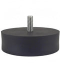 No Sweat Adjustable Leveling Feet With Grippy Rubber Base For Laundry Machines Workshop Benches And Heavy Shelving On Uneven Concrete Surfaces Straight Up Solid, black rubber with steel threaded core.