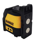 Side view of Cross Line Laser Level With Green Beam Pro Grade Durable Overmolded Housing 1 Meter Drop Rating Magnetic Bracket Full Time Pulse Mode
