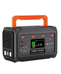 Your Go To Portable Power Station 300W 270Wh Lithium Battery Solar Generator with display and orange handle