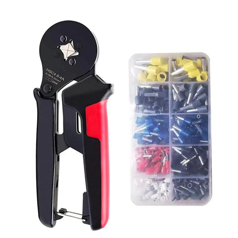 Mini 6-4 Ferrule Wire Terminals Kit With Crimp Plier, Insulated End Ferrules, Wire Connectors shown with storage case