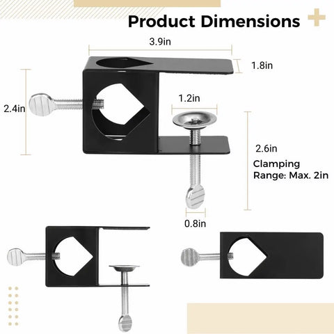 Outdoor Torch Clamp Kit With Six Mount Holders For Deck Rails Fence Posts Tables Porches Poles And Backyard Lighting Brackets Easy Install No Hassle Adjustable Four Sided Clamp Holes For Horizontal Or Upright Use