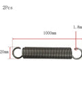 Beast Mode Dual Hook Extension Springs 2 Pack Rock Solid Heat Tempered Steel Tension Springs with double hooks, 1000mm length.