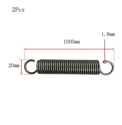 Beast Mode Dual Hook Extension Springs 2 Pack Rock Solid Heat Tempered Steel Tension Springs with double hooks, 1000mm length.