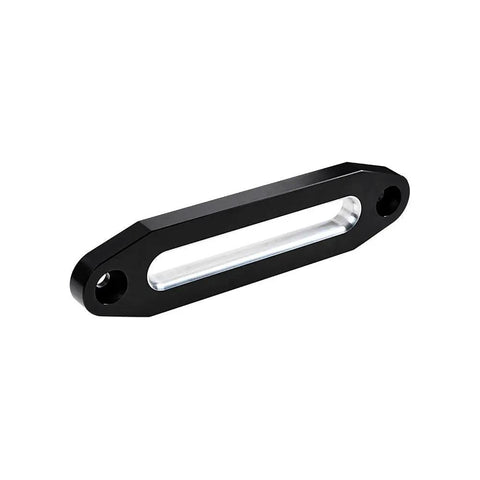 Black Silver Billet Aluminum 10 Inch Hawse Fairlead For ATV UTV And Truck Universal 10 Inch Bolt Mount Protects Synthetic Winch Rope Fits 8000 To 15000 Lbs Systems From KFI Ramsey showing front angle