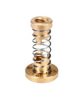 Anti Backlash Nut For 8mm Acme Lead Screws 2mm Pitch T8 Style, brass and stainless steel spring-loaded component for CNC and 3D printers.