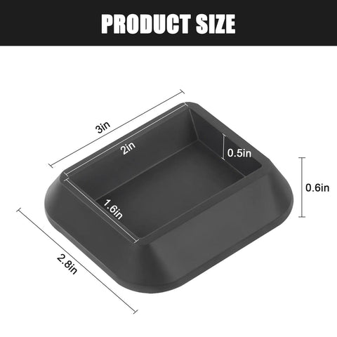 Furniture Stoppers And Wheel Caster Cups Silicone Non Slip Pads Protect Floors For Sofas Beds And Chairs Fit All Wheel Sizes Protect Scratches 8 Pack Everyday Use shown in black silicone material with dimensions 3 inches by 2.8 inches.