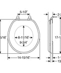 Round Toilet Seat In Oak Veneer With Western Image Sun Fishin Son Of A Gun Print dimensions diagram with measurements and details.