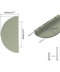 Dimensions of Green Half Moon Drawer Pulls 2.5 Inch with screws for kitchen and bedroom furniture, aluminum alloy, smooth edges.