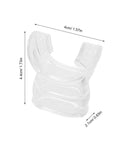 Kid Friendly Silicone Snorkel Mouthpiece Replacement, Transparent Comfort Fit For Regulator Heads shown with dimensions