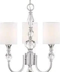 Evi 3 Light Chandelier In Silver, Ideal For Hallways, Living Rooms, And Kids Rooms - Modern Pendant Lighting with crystal details