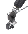 Electric Drill Plate Cutter And Double Headed Shear Drill Attachment For Metal Nibbling, Pro Grade Accessory, side view close-up