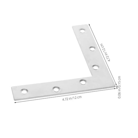 Heavy Duty Stainless Steel L Shaped Corner Braces For Wood Panels And Shelves, 90 Degree Metal Mending Plates, 2x2x2 Inch, Rust Resistant