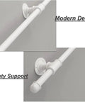 Tough As Nails 14ft Wall Mount Grab Rail And Stair Safety Railing For Home And Deck Use In Clean White Finish installed on wall.