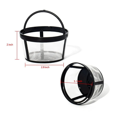 Four Pack Reusable Coffee Filters For 4 To 5 Cup Coffee Makers Like Mr Coffee And Black And Decker Nylon Mesh With Handle Eco Friendly 