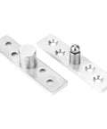 Stainless Steel Revolving Door Hinge 360 Degree Pivot for Cabinets and Kitchen Doors, brushed finish, two screws holes visible.