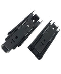 2 Pack 6 Inch Drawer Slides Heavy Duty Concealed Bottom Mount Cabinet Hardware in black, designed for smooth gliding kitchen storage.