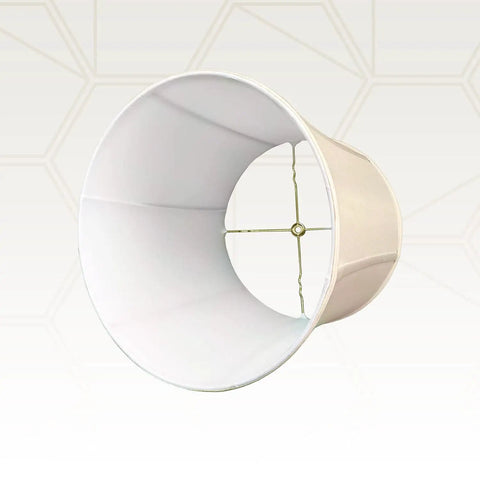 Beige Drum Lamp Shade 13 x 14 x 14 With Silk Type Shantung Exterior And Premium Off White Styrene Lining, inner view