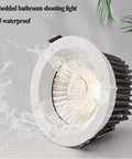 Heavy Duty IP65 Waterproof LED Downlight Set Of 9 With Slick Recessed Baffle Trim And Beefy 3000K To 6000K Adjustable Output for bathroom