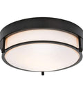 Black Flush Mount Ceiling Light 12 Inch Two Light Fixture For Bedroom Hallway Kitchen Living Room Close To Ceiling Modern Design