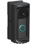 No Sweat Anti Theft Security Cage For Modern Battery Doorbells featuring black tough housing and 360-degree swivel for outdoor use.