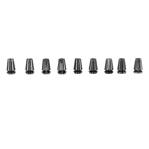 Solid 9Pc Er8 Collet Set For Cnc Mill And Lathe High Speed Steel Tool Chuck Ultra Precise Clamping From 1 To 5mm showing black collets