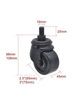 Heavy Duty Swivel Caster Wheels With Brakes M Threaded Stem No Noise Nylon Casters for furniture and cart, 75mm size