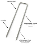 Beefy 6 Inch 11 Gauge Stainless Steel Landscape Staples For Landscape Fabric And Drip Irrigation Lines Rust Resistant 304
