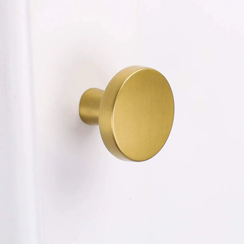 25 Pack Brushed Brass Cabinet Knobs For Modern Kitchen Hardware Handles Gold Round Drawer Knob For Closet Bifold Cabinets And Drawers 1.27 Inch Easy Install Multipurpose Renovation Upgrade