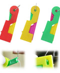 Automatic Needle Threader 3 Pack for Sewing Machines in green, yellow, and red, compact 6.8 by 2 cm plastic tools.