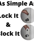 Portable Deadbolt Door Lock Guard No Tools Needed Install In Seconds Key Bump Proof Door Shield Made From Durable ABS Plastic Ideal For Home Apartment Travel Security And Safety installed on door