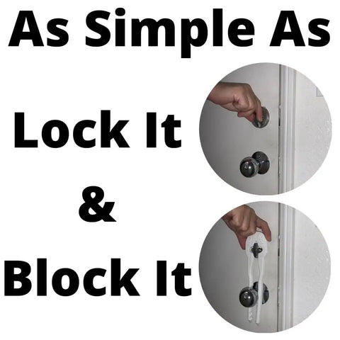 Portable Deadbolt Door Lock Guard No Tools Needed Install In Seconds Key Bump Proof Door Shield Made From Durable ABS Plastic Ideal For Home Apartment Travel Security And Safety installed on door