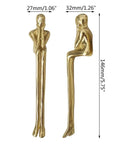 Brass Thinker Shape Cabinet Pulls Gold Finish Artful Abstract Drawer Handles For Cabinets And Furniture 146x27x32mm