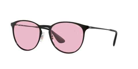 Unisex Erika Round Metal Sunglasses With Evolve Photochromic Pink To Blue Lenses, Black Frame, 54mm, 100% UV Protection, Everyday Street Style