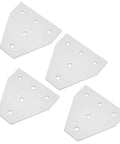 Five Hole T Shape Aluminum Joining Plates For Flexible Frame Building No Fuss Durable Aluminum Alloy Brackets Silver Pack Of 4