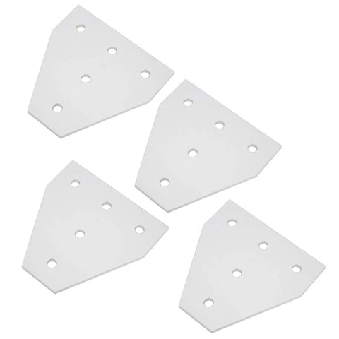 Five Hole T Shape Aluminum Joining Plates For Flexible Frame Building No Fuss Durable Aluminum Alloy Brackets Silver Pack Of 4