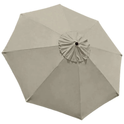 9 Foot Replacement Canopy for 8 Rib Market Patio Umbrella Beige Canopy Only, 500 Denier Polyester, UV Protection, Top View