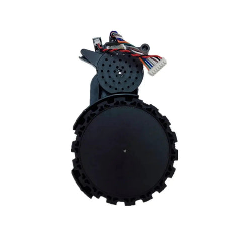 Left Wheel Replacement For Self Cleaning Vacuum Mop Robot 1S L10S B101CN, rubber tread close-up with connectors