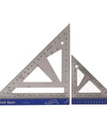 4 Inch And 7 Inch Stainless Steel Bench Square Set With Tri Square, Aluminum Base In Blue Anodized Finish, Precise Markings