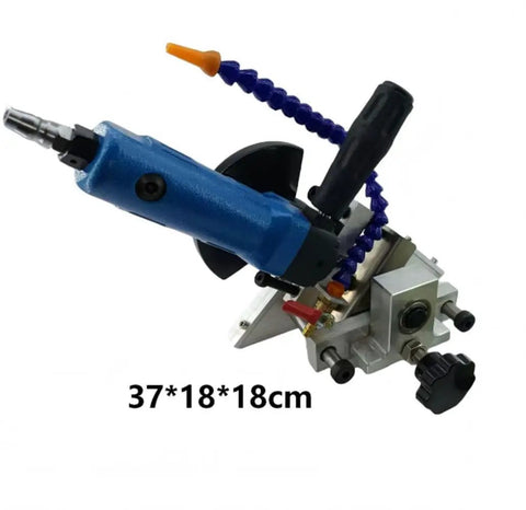 Handheld Pneumatic Glass Safety Angle Chamfering Machine Portable Edge Grinding Tool Built Like A Tank For Job Sites and Designed To Nail Those Smooth Precision Bevels Without Any Fuss, blue, 37x18x18cm