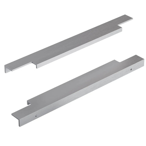 Smooth Brushed Satin Finger Pull Handles For Upgraded Kitchen Cabinets And Baths Solid Aluminum Edge Grips No Sweat Assembly Screws Drop Right In 10 Piece Bundle 13 Inches Long