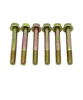 Superior Body Mount Bushing Bolt Kit With Slick Yellow Zinc Plating For Hard Core Suspension Overhaul and Zero Hassle Drop In Install on 1987 Through 2006 Jeep Wrangler Yj And Tj Platforms Resto Ready, showing six zinc-plated bolts.