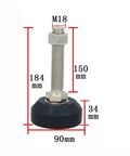 Heavy Duty Adjustable Leveling Feet Set Of 8 With Rotating Bases To Keep Workbenches Dead Center While Handling Rough Tasks No Sweat And Protecting Your Shop Floors, M18 size, 184mm height with 90mm base.