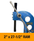 Heavy Duty Five Ton Arbor Press With Eight Point Five Inch Throat Opening And Rock Solid Two Inch Square Ram for precision tasks.